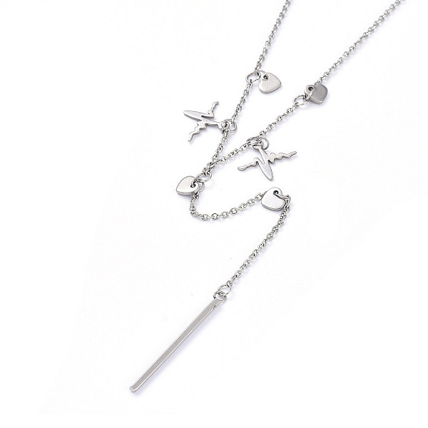 PandaHall (Jewelry Parties Factory Sale)304 Stainless Steel Pendant Necklaces, with Lobster Claw Clasps, Heart & Heartbeat & Bar, Stainless...
PandaHall (Jewelry Parties Factory Sale)304 Stainless Steel Pendant Necklaces, with Lobster Claw Clasps, Heart & Heartbeat & Bar, Stainless...