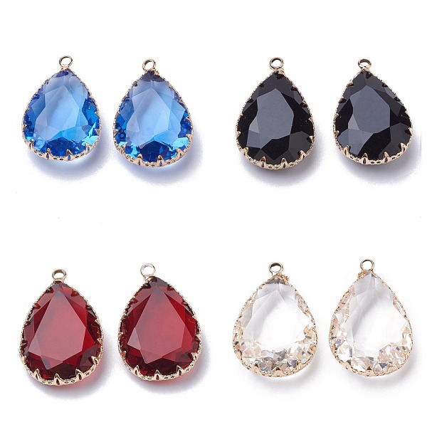 PandaHall K9 Glass Pendants, with Golden Tone Brass Findings, Faceted, Drop, Mixed Color, 29~30x19x6~8.5mm, Hole: 2mm K9 Glass Teardrop..., Multicolor
PandaHall K9 Glass Pendants, with Golden Tone Brass Findings, Faceted, Drop, Mixed Color, 29~30x19x6~8.5mm, Hole: 2mm K9 Glass Teardrop..., Multicolor