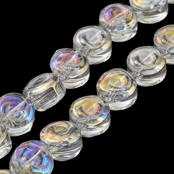 PandaHall AB Color Plated Electroplate Transparent Glass Beads Strands, Rose, Clear AB, 6x7x3.5mm, Hole: 1mm, about 110pcs/strand, 25.20..., White
PandaHall AB Color Plated Electroplate Transparent Glass Beads Strands, Rose, Clear AB, 6x7x3.5mm, Hole: 1mm, about 110pcs/strand, 25.20..., White