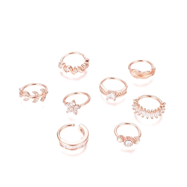 PandaHall Brass Micro Pave Cubic Zirconia Hoop Nose Rings, Cartilage Earrings, Rose Gold, 5x10.2mm, Inner Diameter: 8mm, 8pcs/set..., Clear
PandaHall Brass Micro Pave Cubic Zirconia Hoop Nose Rings, Cartilage Earrings, Rose Gold, 5x10.2mm, Inner Diameter: 8mm, 8pcs/set..., Clear