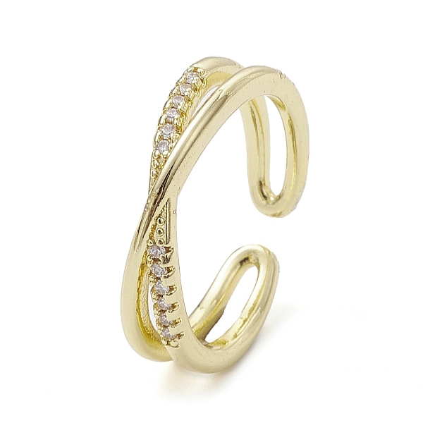 PandaHall Rack Plating Brass Micro Pave Cubic Zirconia Open Cuff Rings, Criss Cross, Real 18K Gold Plated, US Size 7 1/4(17.5mm) Brass+Cubic..., White
PandaHall Rack Plating Brass Micro Pave Cubic Zirconia Open Cuff Rings, Criss Cross, Real 18K Gold Plated, US Size 7 1/4(17.5mm) Brass+Cubic..., White
