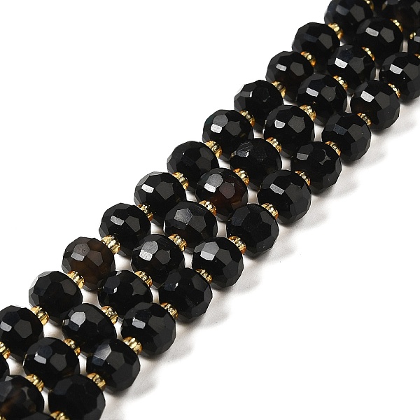 PandaHall Natural Black Onyx(Dyed & Heated) Beads Strands, with Seed Beads, Faceted Rondelle, 7~8x5~6mm, Hole: 1mm, about 45~46pcs/strand...
PandaHall Natural Black Onyx(Dyed & Heated) Beads Strands, with Seed Beads, Faceted Rondelle, 7~8x5~6mm, Hole: 1mm, about 45~46pcs/strand...