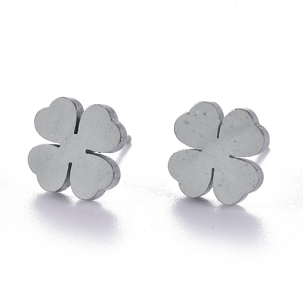 PandaHall Unisex 304 Stainless Steel Stud Earrings, Four Leaf Clover, Stainless Steel Color, 8x8mm, Pin: 1mm 304 Stainless Steel
PandaHall Unisex 304 Stainless Steel Stud Earrings, Four Leaf Clover, Stainless Steel Color, 8x8mm, Pin: 1mm 304 Stainless Steel