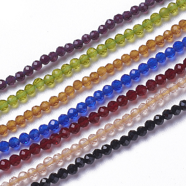 PandaHall Glass Beads Strands, Faceted, Round, Mixed Color, 1.5~2x2mm, Hole: 0.2mm, about 178~186pcs/strand, 14.5~15.5 inch(36~39cm) Glass..., Multicolor
PandaHall Glass Beads Strands, Faceted, Round, Mixed Color, 1.5~2x2mm, Hole: 0.2mm, about 178~186pcs/strand, 14.5~15.5 inch(36~39cm) Glass..., Multicolor
