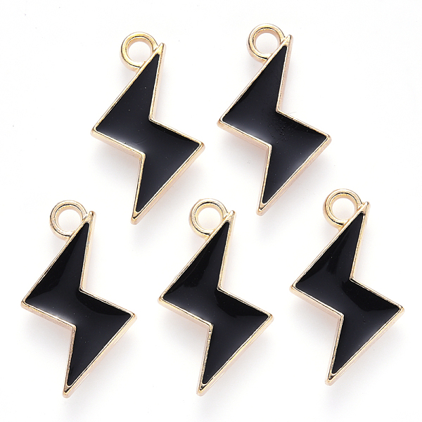 PandaHall Alloy Enamel Pendants, Lightning Shape, Light Gold, Black, 21x12x2mm, Hole: 2mm Alloy+Enamel Others Black
PandaHall Alloy Enamel Pendants, Lightning Shape, Light Gold, Black, 21x12x2mm, Hole: 2mm Alloy+Enamel Others Black