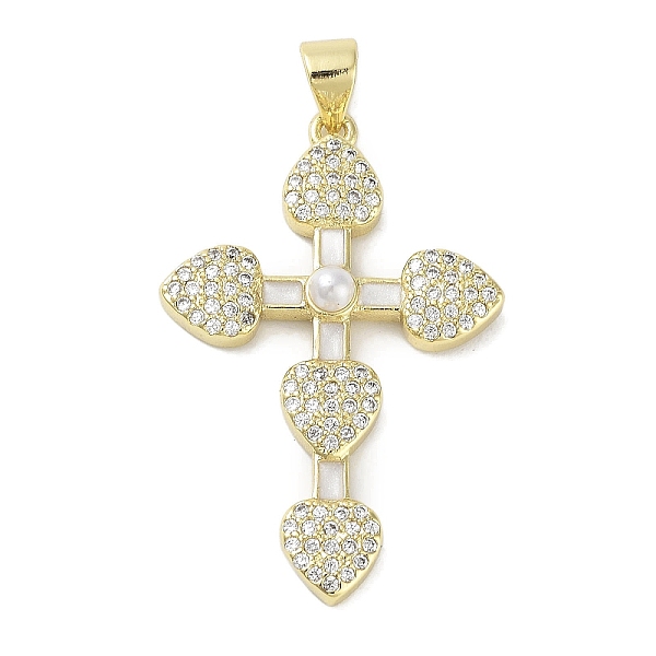PandaHall Rack Plating Brass Micro Pave Clear Cubic Zirconia Enamel Pearl Pendants, Lead Free & Cadmium Free, Long-Lasting Plated, Cross...
PandaHall Rack Plating Brass Micro Pave Clear Cubic Zirconia Enamel Pearl Pendants, Lead Free & Cadmium Free, Long-Lasting Plated, Cross...