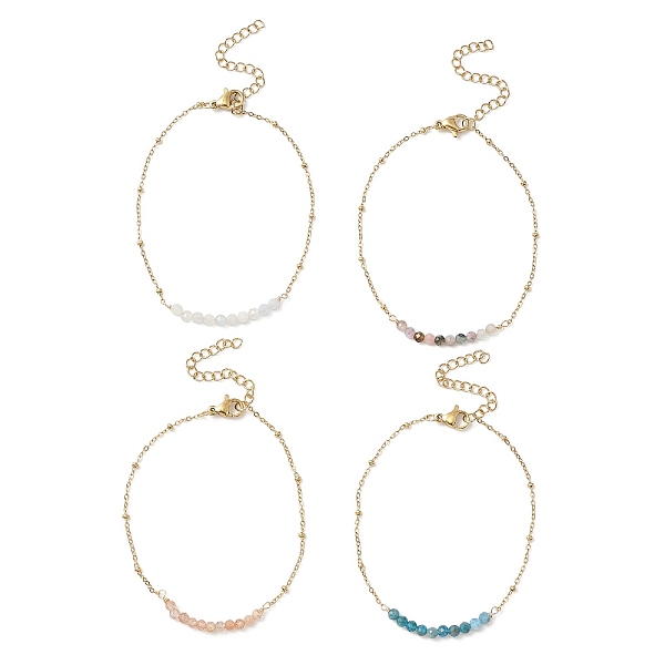 PandaHall 4Pcs 4 Style Natural Mixed Gemstone Beaded Link Braclet with Satellite Chains, 304 Stainless Steel Bracelet, 6-7/8~7-1/8 inch...
PandaHall 4Pcs 4 Style Natural Mixed Gemstone Beaded Link Braclet with Satellite Chains, 304 Stainless Steel Bracelet, 6-7/8~7-1/8 inch...