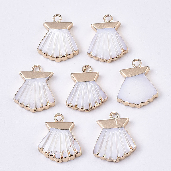 PandaHall Natural Freshwater Shell Pendants, with Iron Loops, Edge Golden Plated, Skirt, Seashell Color, 18x15x3mm, Hole: 1.8mm Freshwater...
PandaHall Natural Freshwater Shell Pendants, with Iron Loops, Edge Golden Plated, Skirt, Seashell Color, 18x15x3mm, Hole: 1.8mm Freshwater...