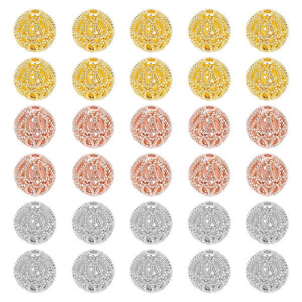 PandaHall 30Pcs 3 Colors Rack Plating Brass Hollow Beads, Cadmium Free & Lead Free, Round, Mixed Color, 8mm, Hole: 1.2mm, 10pcs/color...
PandaHall 30Pcs 3 Colors Rack Plating Brass Hollow Beads, Cadmium Free & Lead Free, Round, Mixed Color, 8mm, Hole: 1.2mm, 10pcs/color...