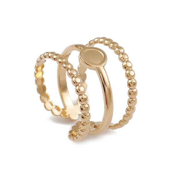 PandaHall Ion Plating(IP) 304 Stainless Steel Triple Line Open Cuff Ring Findings, Bezel Cup Ring Settings, Flat Round, Real 14K Gold Plated...
PandaHall Ion Plating(IP) 304 Stainless Steel Triple Line Open Cuff Ring Findings, Bezel Cup Ring Settings, Flat Round, Real 14K Gold Plated...