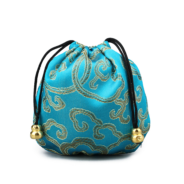 PandaHall Chinese Style Silk Brocade Jewelry Packing Pouches, Drawstring Gift Bags, Auspicious Cloud Pattern, Dark Turquoise, 11x11cm Silk
PandaHall Chinese Style Silk Brocade Jewelry Packing Pouches, Drawstring Gift Bags, Auspicious Cloud Pattern, Dark Turquoise, 11x11cm Silk