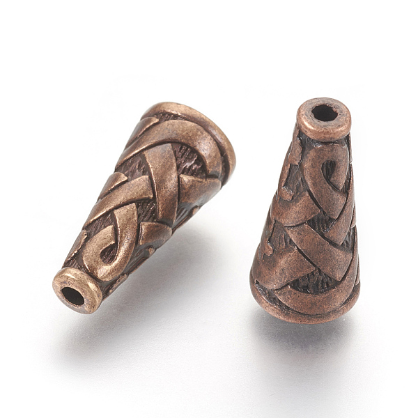 PandaHall Tibetan Style Alloy Bead Cone, Cadmium Free & Nickel Free & Lead Free, Red Copper, 18x8x8mm, Hole: 1mm Alloy
PandaHall Tibetan Style Alloy Bead Cone, Cadmium Free & Nickel Free & Lead Free, Red Copper, 18x8x8mm, Hole: 1mm Alloy