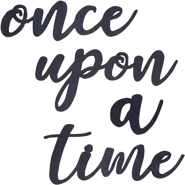 PandaHall Wood Pieces, Word Cutouts, Once Upon A Time, Black, 5.2~12x6.8~26x0.45~0.6cm, 4pcs/set Wood Word Black
PandaHall Wood Pieces, Word Cutouts, Once Upon A Time, Black, 5.2~12x6.8~26x0.45~0.6cm, 4pcs/set Wood Word Black