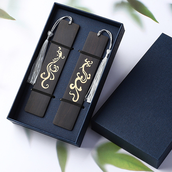 PandaHall Dragon & Phoenix Pattern Wooden Bookmarks, Rectangle Bookmark with Tassel Pendant, Black, 140x27x2mm, 2pcs/set Wood Rectangle...
PandaHall Dragon & Phoenix Pattern Wooden Bookmarks, Rectangle Bookmark with Tassel Pendant, Black, 140x27x2mm, 2pcs/set Wood Rectangle...