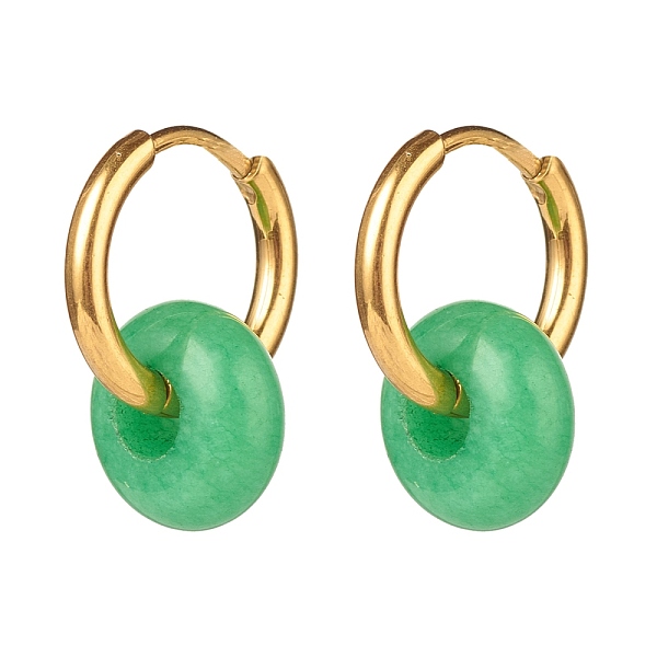 PandaHall Rondelle Natural Malaysia Jade Beded Hoop Earrings, 304 Stainless Steel Jewelry for Women, 18mm, Pin: 1mm Malaysia Jade Rondelle
PandaHall Rondelle Natural Malaysia Jade Beded Hoop Earrings, 304 Stainless Steel Jewelry for Women, 18mm, Pin: 1mm Malaysia Jade Rondelle