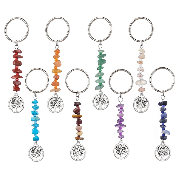 PandaHall 8Pcs Tree of Life Tibetan Style Alloy Pendant Keychains, with Natural Gemstone Chip Beads and Iron Split Key Rings, Antique Silver...
PandaHall 8Pcs Tree of Life Tibetan Style Alloy Pendant Keychains, with Natural Gemstone Chip Beads and Iron Split Key Rings, Antique Silver...