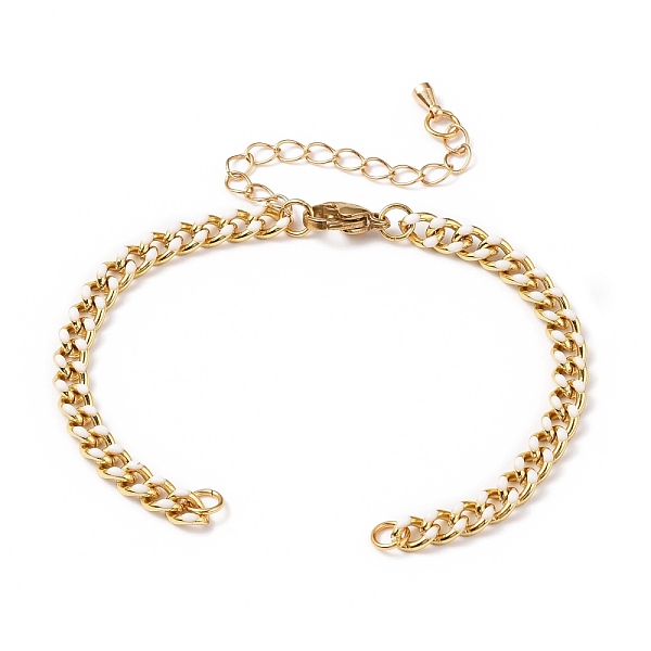 PandaHall Two Tone Handmade Brass Curb Chain Bracelet Makings, with Enamel and 304 Stainless Steel Lobster Claw Clasps, White, 5-1/2 inch...
PandaHall Two Tone Handmade Brass Curb Chain Bracelet Makings, with Enamel and 304 Stainless Steel Lobster Claw Clasps, White, 5-1/2 inch...