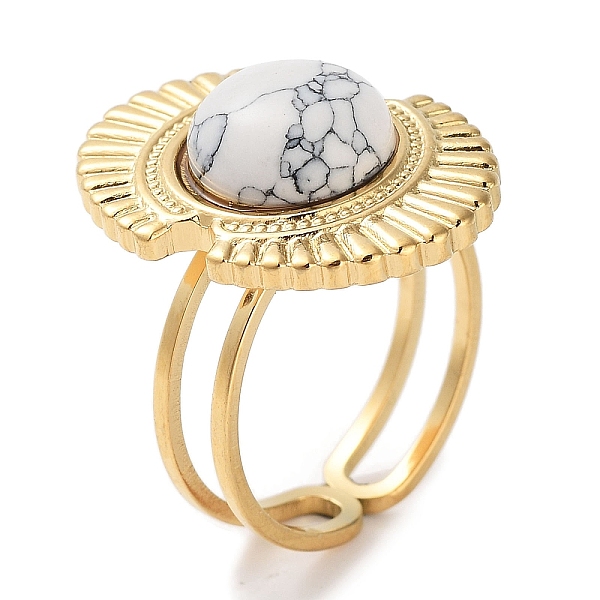 PandaHall Ion Plating(IP) 304 Stainless Steel Ring, Adjustable Synthesize Howlite Rings, Oval, 17x22mm, Inner Diameter: Adjustable Howlite...
PandaHall Ion Plating(IP) 304 Stainless Steel Ring, Adjustable Synthesize Howlite Rings, Oval, 17x22mm, Inner Diameter: Adjustable Howlite...