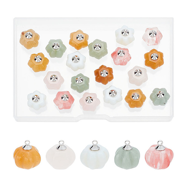 PandaHall ARRICRAFT 20Pcs Natural & Synthetic Mixed Gemstone Pumpkin Charms, with Platinum Plated Brass Pendant Bails, 13.5x14mm, Hole...
PandaHall ARRICRAFT 20Pcs Natural & Synthetic Mixed Gemstone Pumpkin Charms, with Platinum Plated Brass Pendant Bails, 13.5x14mm, Hole...