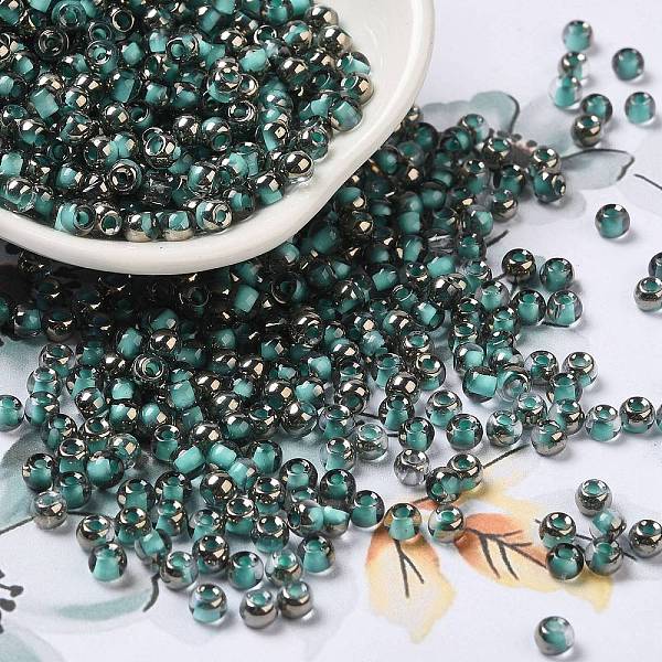 PandaHall Transparent Inside Colours Glass Seed Beads, Half Plated, Round Hole, Round, Dark Turquoise, 4x3mm, Hole: 1.2mm, 7650pcs/pound...
PandaHall Transparent Inside Colours Glass Seed Beads, Half Plated, Round Hole, Round, Dark Turquoise, 4x3mm, Hole: 1.2mm, 7650pcs/pound...