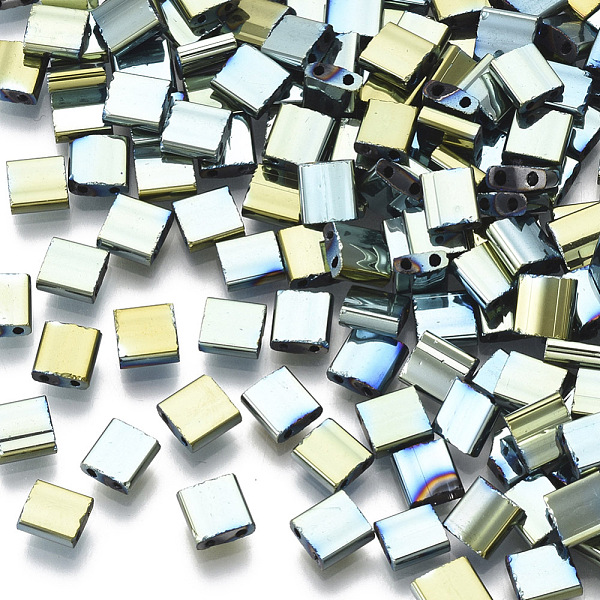 PandaHall Electroplate Glass Seed Beads, 2-Hole, Rectangle, Green Plated, 5x4.5~5.5x2~2.5mm, Hole: 0.5~0.8mm Glass Rectangle
PandaHall Electroplate Glass Seed Beads, 2-Hole, Rectangle, Green Plated, 5x4.5~5.5x2~2.5mm, Hole: 0.5~0.8mm Glass Rectangle