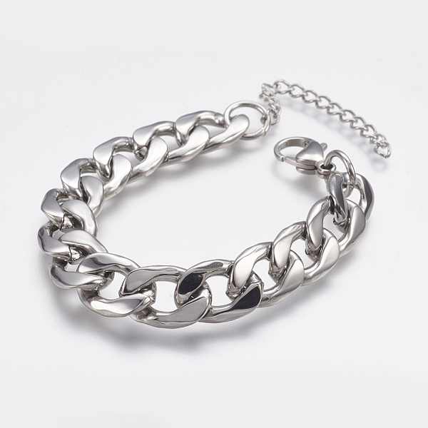 PandaHall Men's 304 Stainless Steel Curb Chain Bracelets, with Lobster Claw Clasps, Cuban Link Chain Bracelets, Stainless Steel Color, 6-3/4...
PandaHall Men's 304 Stainless Steel Curb Chain Bracelets, with Lobster Claw Clasps, Cuban Link Chain Bracelets, Stainless Steel Color, 6-3/4...