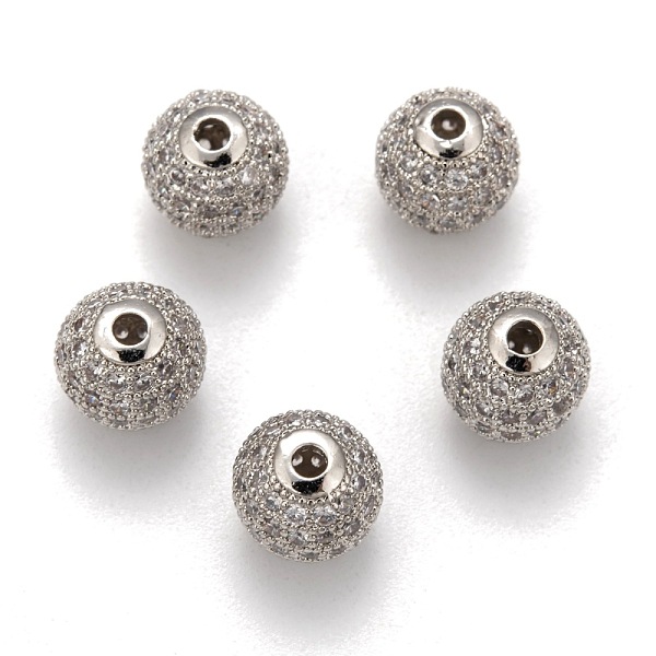 PandaHall Cubic Zirconia Beads, with Brass Findings, Round, Clear, Platinum, 10x9mm Brass+Cubic Zirconia Round Clear
PandaHall Cubic Zirconia Beads, with Brass Findings, Round, Clear, Platinum, 10x9mm Brass+Cubic Zirconia Round Clear