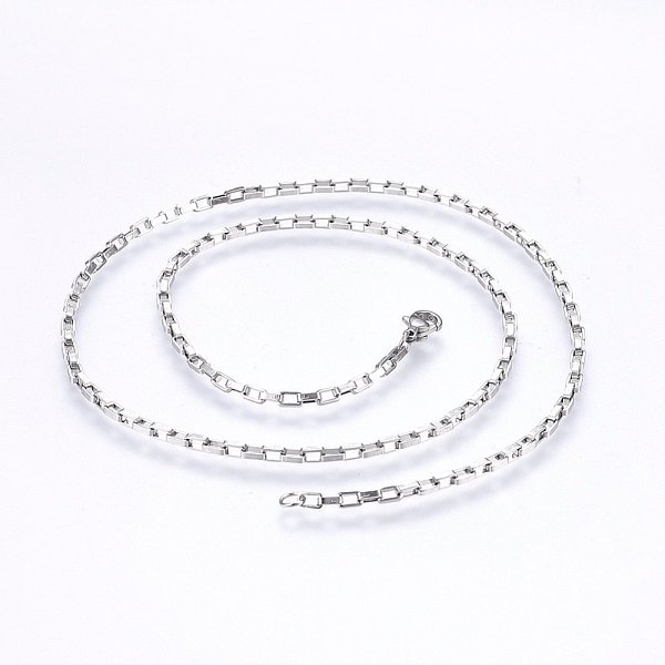 PandaHall 304 Stainless Steel Box Chain Necklaces, with Lobster Claw Clasps, Stainless Steel Color, 19.7 inch(50cm), 1.5mm, 0.8mm 304...
PandaHall 304 Stainless Steel Box Chain Necklaces, with Lobster Claw Clasps, Stainless Steel Color, 19.7 inch(50cm), 1.5mm, 0.8mm 304...