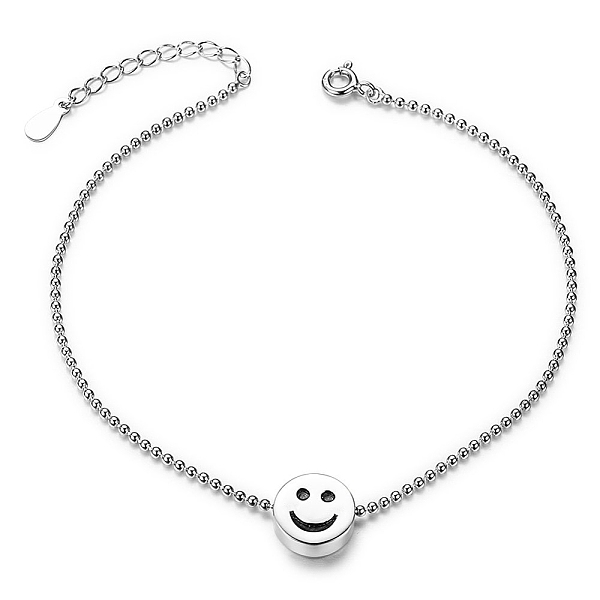 PandaHall SHEGRACE Lovely 925 Sterling Silver Anklet, with Smiling Face, Platinum, 210mm Sterling Silver
PandaHall SHEGRACE Lovely 925 Sterling Silver Anklet, with Smiling Face, Platinum, 210mm Sterling Silver