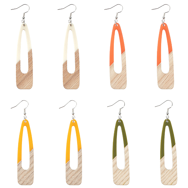 PandaHall 4 Pair 4 Color Resin & Wood Dangle Earrings, with Pins, Hollow Teardrop, Mixed Color, 87mm, 1 Pair/color Resin Teardrop Multicolor
PandaHall 4 Pair 4 Color Resin & Wood Dangle Earrings, with Pins, Hollow Teardrop, Mixed Color, 87mm, 1 Pair/color Resin Teardrop Multicolor