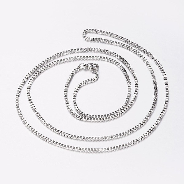 PandaHall 201 Stainless Steel Box Chain Necklaces, with Lobster Claw Clasp, Stainless Steel Color, 29.5 inch(75cm), 2mm 201 Stainless Steel
PandaHall 201 Stainless Steel Box Chain Necklaces, with Lobster Claw Clasp, Stainless Steel Color, 29.5 inch(75cm), 2mm 201 Stainless Steel