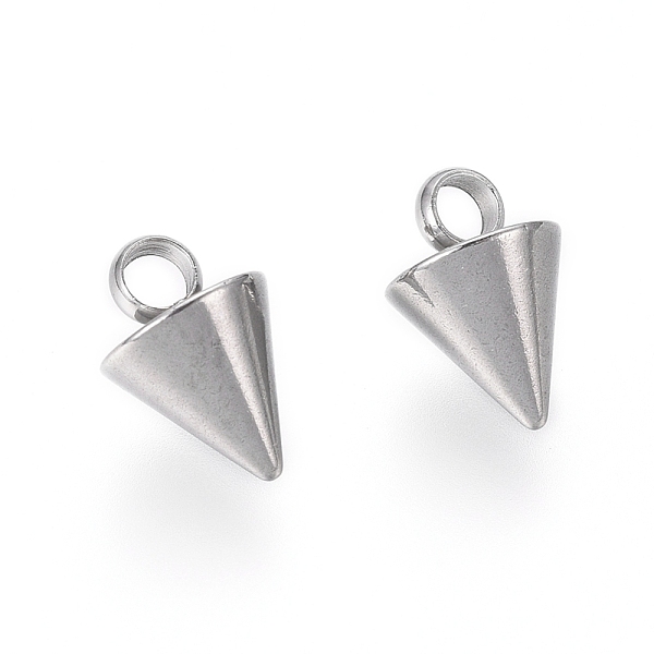 PandaHall 304 Stainless Steel Pendants, Spike/Cone, Stainless Steel Color, 8.5x6mm, Hole: 2mm 304 Stainless Steel Cone
PandaHall 304 Stainless Steel Pendants, Spike/Cone, Stainless Steel Color, 8.5x6mm, Hole: 2mm 304 Stainless Steel Cone