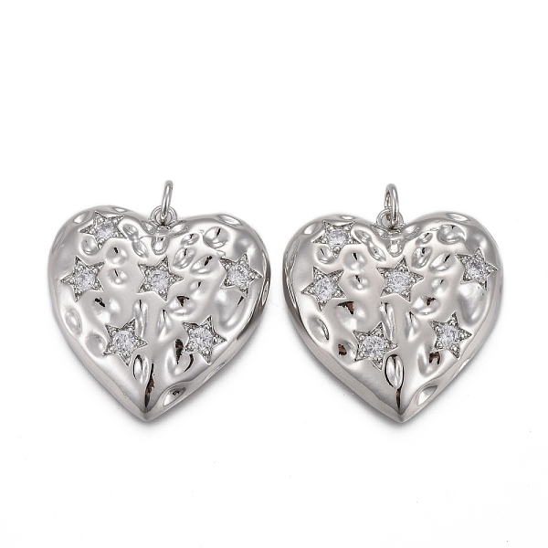 PandaHall Hammered Brass Micro Pave Clear Cubic Zirconia Pendants, with Jump Rings, Long-Lasting Plated, Heart with Star, Real Platinum...
PandaHall Hammered Brass Micro Pave Clear Cubic Zirconia Pendants, with Jump Rings, Long-Lasting Plated, Heart with Star, Real Platinum...