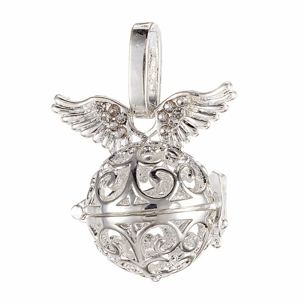 PandaHall Brass Cage Pendants, For Chime Ball Pendant Necklaces Making, Cadmium Free & Nickel Free & Lead Free, Hollow Round with Wing..., Silver
PandaHall Brass Cage Pendants, For Chime Ball Pendant Necklaces Making, Cadmium Free & Nickel Free & Lead Free, Hollow Round with Wing..., Silver