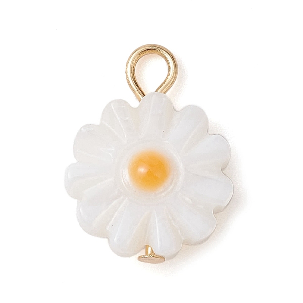 PandaHall Natural Freshwater Shell Flower Charms with Golden Plated 304 Stainless Steel Loops, WhiteSmoke, 13.5x10x2.5mm, Hole: 2mm..., White
PandaHall Natural Freshwater Shell Flower Charms with Golden Plated 304 Stainless Steel Loops, WhiteSmoke, 13.5x10x2.5mm, Hole: 2mm..., White