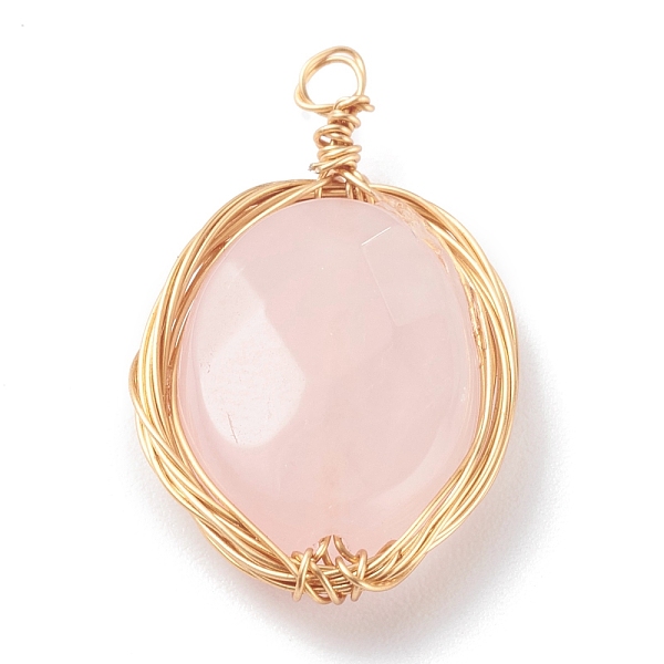 PandaHall Natural Rose Quartz Pendants, with Real 18K Gold Plated Brass Finddings, Oval, 26x15x5mm, Hole: 2mm Rose Quartz Oval
PandaHall Natural Rose Quartz Pendants, with Real 18K Gold Plated Brass Finddings, Oval, 26x15x5mm, Hole: 2mm Rose Quartz Oval