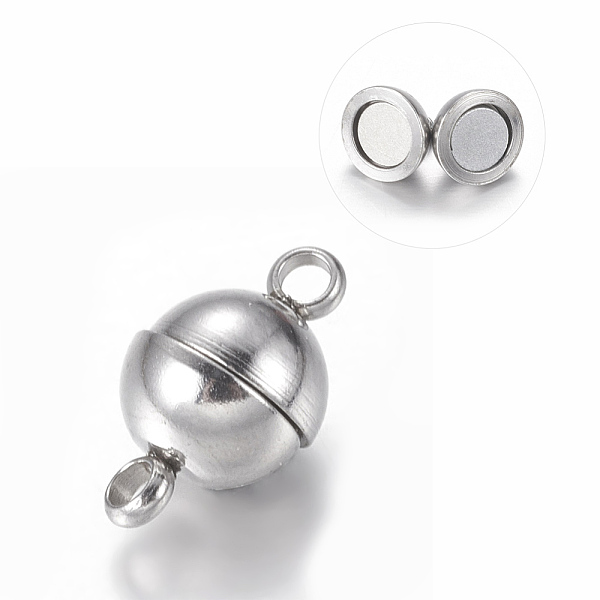 PandaHall 304 Stainless Steel Magnetic Clasps with Loops, Ion Plating (IP), Round, Stainless Steel Color, 11.5x6mm, Hole: 1.6mm 304...
PandaHall 304 Stainless Steel Magnetic Clasps with Loops, Ion Plating (IP), Round, Stainless Steel Color, 11.5x6mm, Hole: 1.6mm 304...