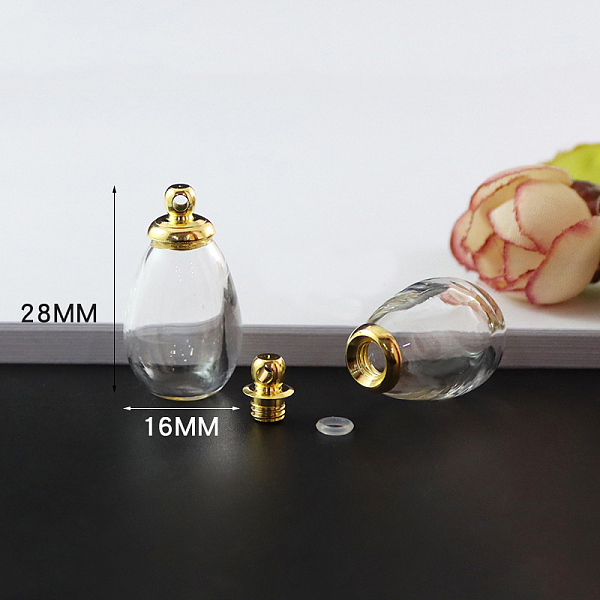 PandaHall Transparent Glass Openable Perfume Bottle Pendants, with Brass Findings, Teardrop, Clear, 28x16mm Brass+Glass Teardrop Clear
PandaHall Transparent Glass Openable Perfume Bottle Pendants, with Brass Findings, Teardrop, Clear, 28x16mm Brass+Glass Teardrop Clear