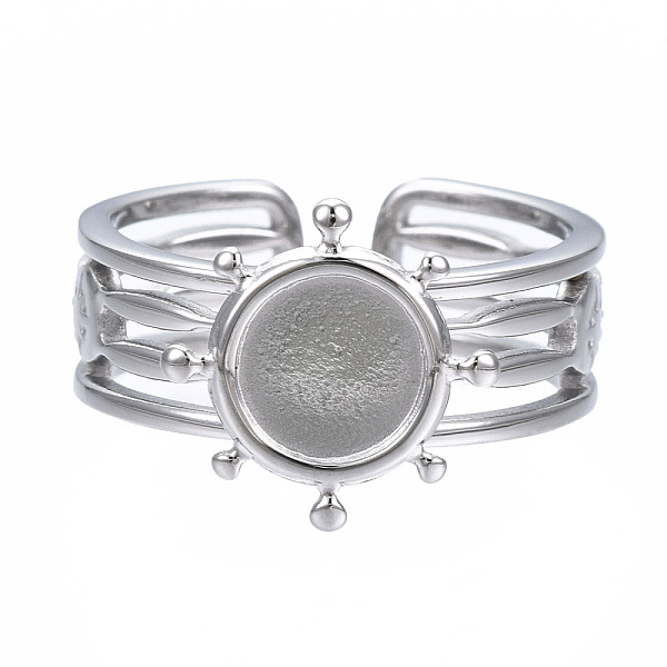 PandaHall 304 Stainless Steel Open Cuff Finger Ring Cabochon Settings, Flat Round, Stainless Steel Color, US Size 6 3/4(17.1mm), Tray: 6.5mm...
PandaHall 304 Stainless Steel Open Cuff Finger Ring Cabochon Settings, Flat Round, Stainless Steel Color, US Size 6 3/4(17.1mm), Tray: 6.5mm...