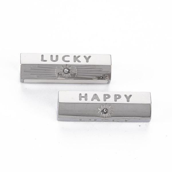 PandaHall 304 Stainless Steel Beads, with Shell and Rhinestone, Hexagonal Prism with Word Lucky, Stainless Steel Color, 19.5x6.5x6mm, Hole...
PandaHall 304 Stainless Steel Beads, with Shell and Rhinestone, Hexagonal Prism with Word Lucky, Stainless Steel Color, 19.5x6.5x6mm, Hole...
