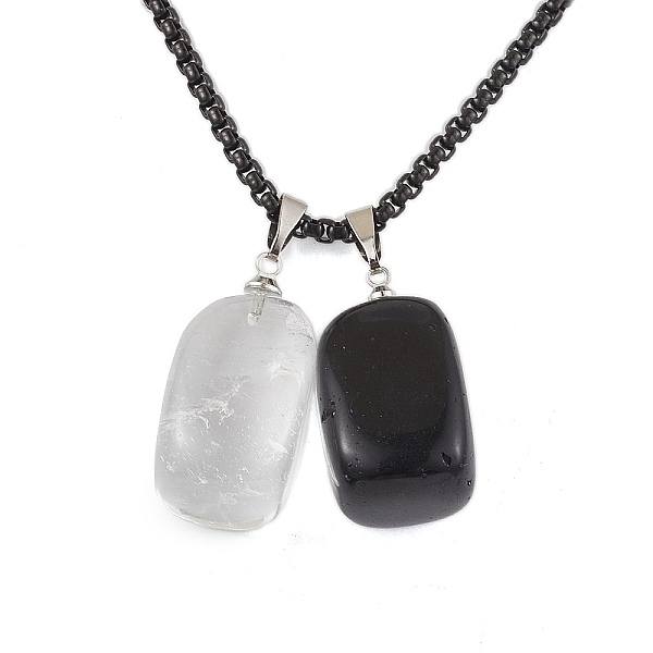 PandaHall 304 Stainless Steel Box Chains, Natural Black Agate and Quartz Crystal Pendant Necklaces, Black, 20.24 inch(51.4cm) Gemstone...
PandaHall 304 Stainless Steel Box Chains, Natural Black Agate and Quartz Crystal Pendant Necklaces, Black, 20.24 inch(51.4cm) Gemstone...