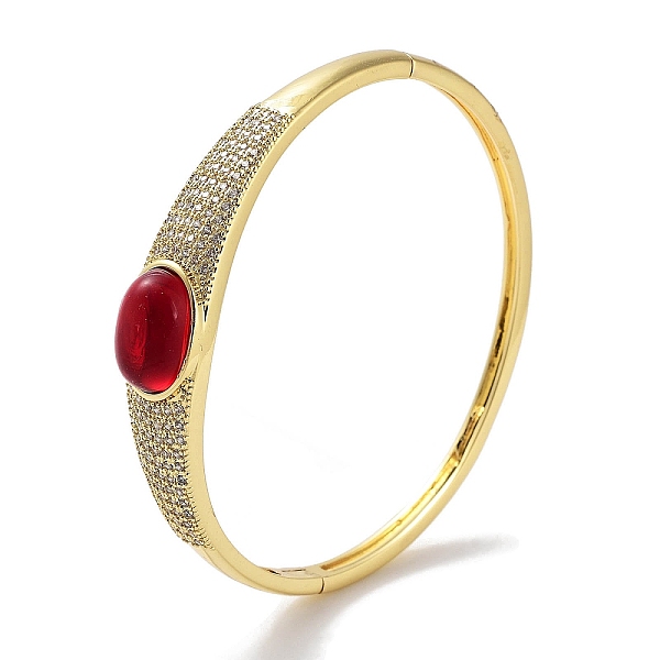 PandaHall Brass Micro Pave Clear Cubic Zirconia Hinged Bangles, Red Glass Bangles for Women, Real 18K Gold Plated, Oval, Inner Diameter...
PandaHall Brass Micro Pave Clear Cubic Zirconia Hinged Bangles, Red Glass Bangles for Women, Real 18K Gold Plated, Oval, Inner Diameter...