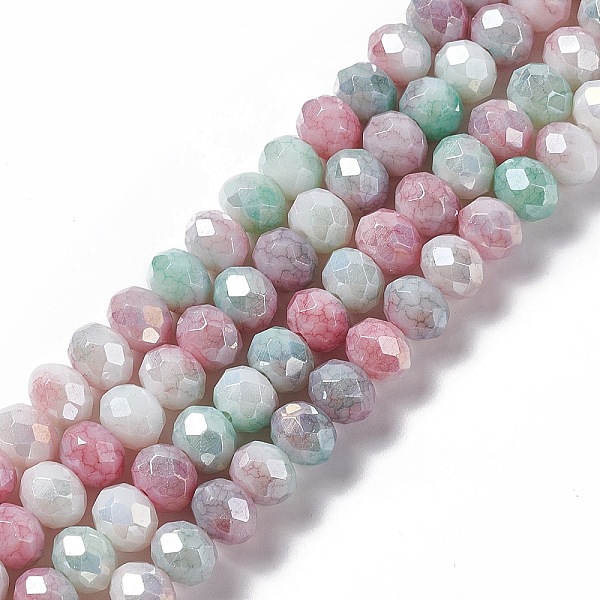 PandaHall Faceted Electroplated Glass Beads Strands, AB Color Plated, Abacus, Rosy Brown, 8~8.5x6.5mm, Hole: 1.4mm, about 66pcs/strand...
PandaHall Faceted Electroplated Glass Beads Strands, AB Color Plated, Abacus, Rosy Brown, 8~8.5x6.5mm, Hole: 1.4mm, about 66pcs/strand...