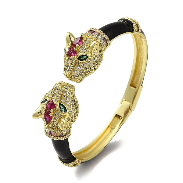 PandaHall Brass Pave Colorful Cubic Zirconia Leopard Open Cuff Bangle for Women, with Black Enamel, Real 18K Gold Plated, Inner Diameter...
PandaHall Brass Pave Colorful Cubic Zirconia Leopard Open Cuff Bangle for Women, with Black Enamel, Real 18K Gold Plated, Inner Diameter...