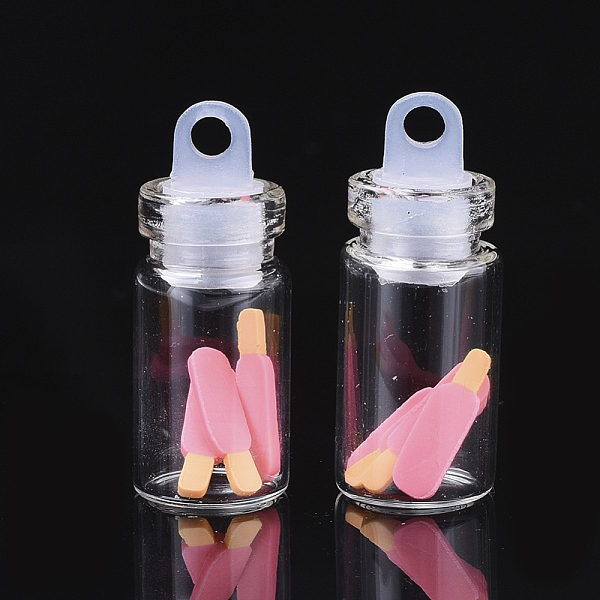 PandaHall Handmade Polymer Clay Nail Art Decoration Accessories, with Glass Wishing Bottle and CCB Plastic Bottle Stopper, Ice Candy, Hot..., Pink
PandaHall Handmade Polymer Clay Nail Art Decoration Accessories, with Glass Wishing Bottle and CCB Plastic Bottle Stopper, Ice Candy, Hot..., Pink