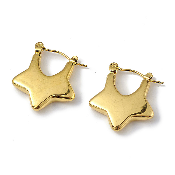 PandaHall Ion Plating(IP) 304 Stainless Steel Star Thick Hoop Earrings for Women, Golden, 20.5x18x3.5mm, Pin: 0.5mm 304 Stainless Steel
PandaHall Ion Plating(IP) 304 Stainless Steel Star Thick Hoop Earrings for Women, Golden, 20.5x18x3.5mm, Pin: 0.5mm 304 Stainless Steel