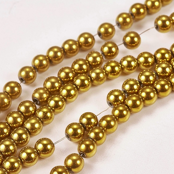 PandaHall Electroplate Non-magnetic Synthetic Hematite Beads Strands, Round, Grade AAAA, Golden Plated, 4mm, Hole: 1mm, about 100pcs/strand...
PandaHall Electroplate Non-magnetic Synthetic Hematite Beads Strands, Round, Grade AAAA, Golden Plated, 4mm, Hole: 1mm, about 100pcs/strand...