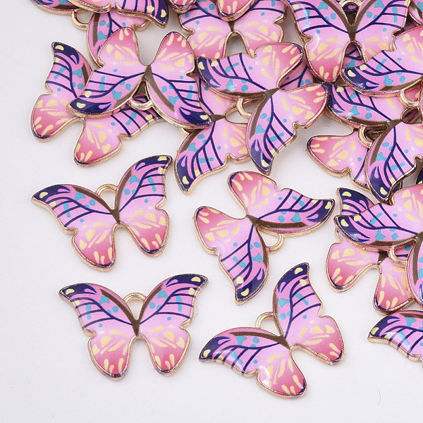 PandaHall Printed Alloy Pendants, with Enamel, Butterfly, Light Gold, Pearl Pink, 15.5x22x2mm, Hole: 1.8mm Alloy+Enamel Butterfly Pink
PandaHall Printed Alloy Pendants, with Enamel, Butterfly, Light Gold, Pearl Pink, 15.5x22x2mm, Hole: 1.8mm Alloy+Enamel Butterfly Pink