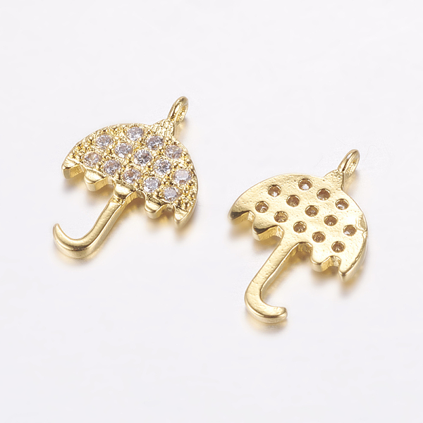 PandaHall Brass Micro Pave Cubic Zirconia Charms, Cadmium Free & Lead Free, Umbrella, Golden, 14x9.5x1.5mm, Hole: 1mm Brass+Cubic Zirconia..., Clear
PandaHall Brass Micro Pave Cubic Zirconia Charms, Cadmium Free & Lead Free, Umbrella, Golden, 14x9.5x1.5mm, Hole: 1mm Brass+Cubic Zirconia..., Clear