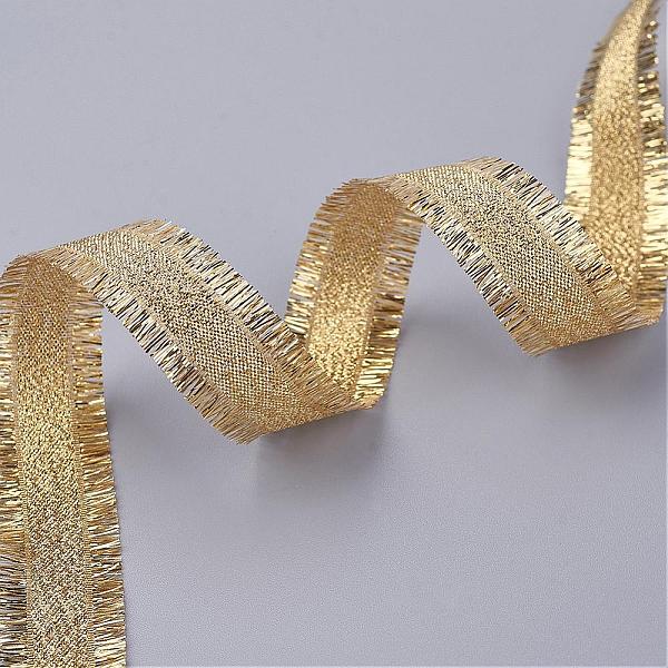 PandaHall Polyester Frayed Grosgrain Ribbons, Printed, with Fringe Tassel, Gold, 5/8 inch(16mm), about 100yards/roll(91.44m/roll) Polyester...
PandaHall Polyester Frayed Grosgrain Ribbons, Printed, with Fringe Tassel, Gold, 5/8 inch(16mm), about 100yards/roll(91.44m/roll) Polyester...